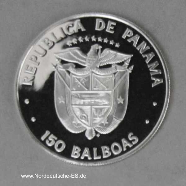 150 Balboas Platin Panama 1976