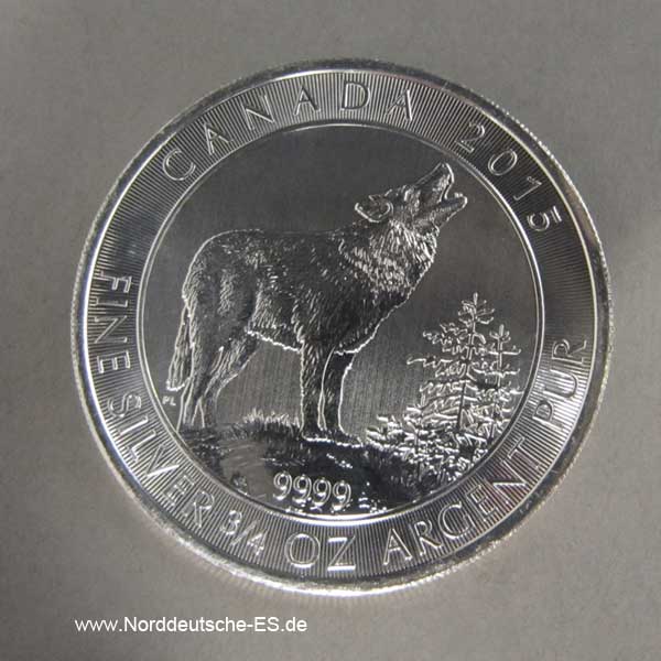 Kanada Silbermünze Grauwolf 2015