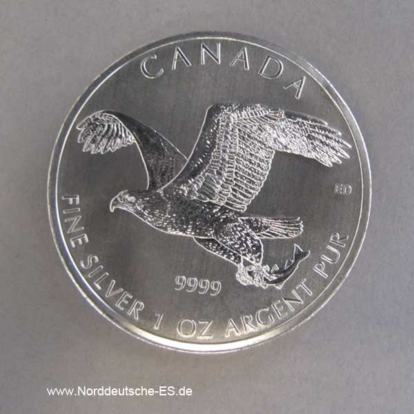 Kanada 1 oz Silbermünze Weißkopfseeadler 2014
