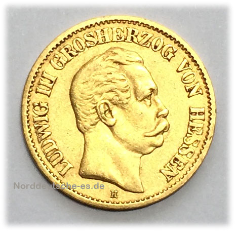 Deutsches Reich 10 Mark Grossherzog von Hessen Ludwig III 1872