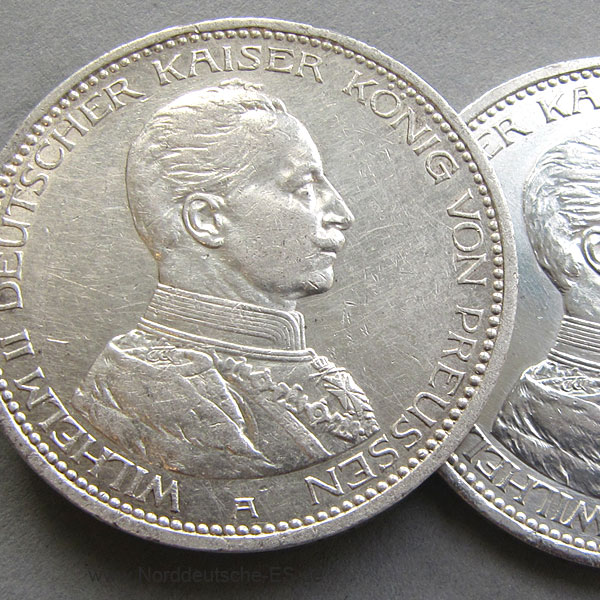 Deutsches Reich 5 Mark Silbermünze Kaiser Wilhelm 1913-1914.jpg