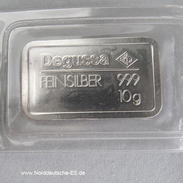Silberbarren 10 Gramm 999 Feinsilber