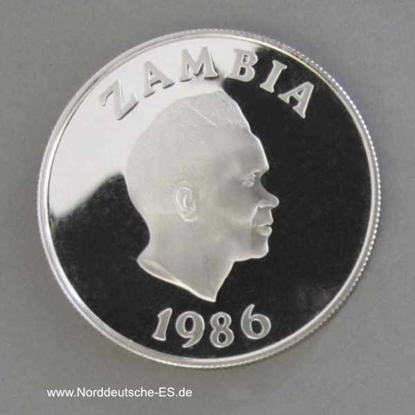 Sambia 10 Kwacha 1986 Spiegelralle
