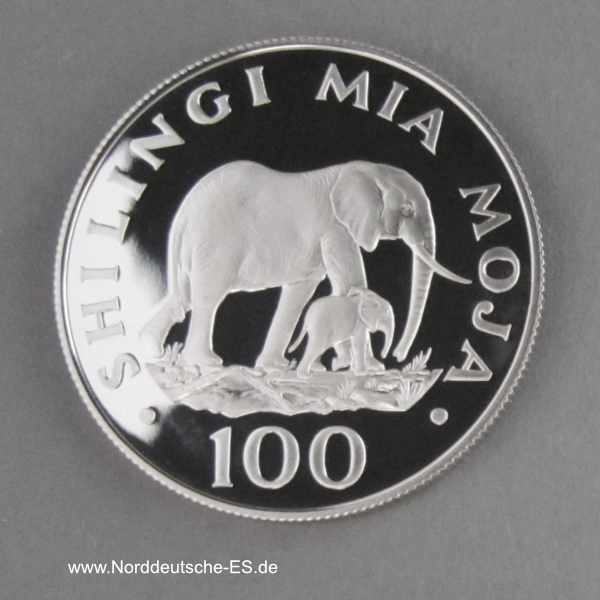 Tansania 100 Shilingi 1986 Elefanten