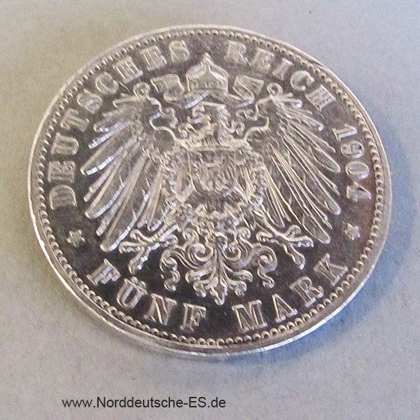 Deutsches Reich 5 Mark Silbermünze Kaiser Wilhelm 1891-1908