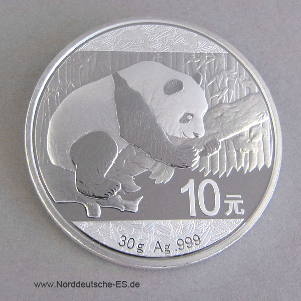 China Panda 10 Yuan 2016 Feinsilber 30g