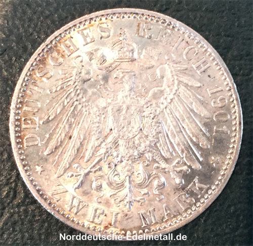 Deutsches Reich 2 Mark Friedrich I-Friedrich II 1701-1901