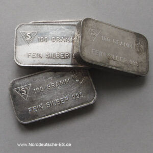 Silberbarren 100g Feinsilber 999 Diverse Hersteller