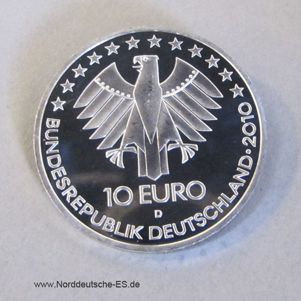 Deutschland 10 Euro Silber 175 Jahre Eisenbahn 2010 Gedenkmünze
