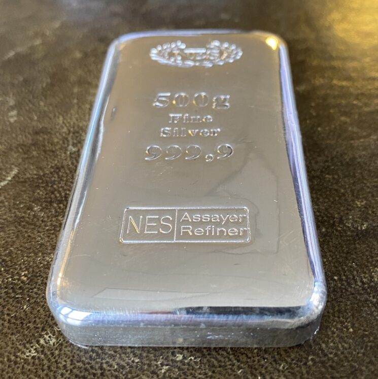 500g Silberbarren 999.9 Norddeutsche-ES