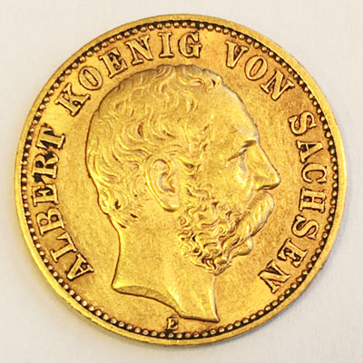 Deutsches Reich 10 Mark Gold 1898 Albert I historisches Original