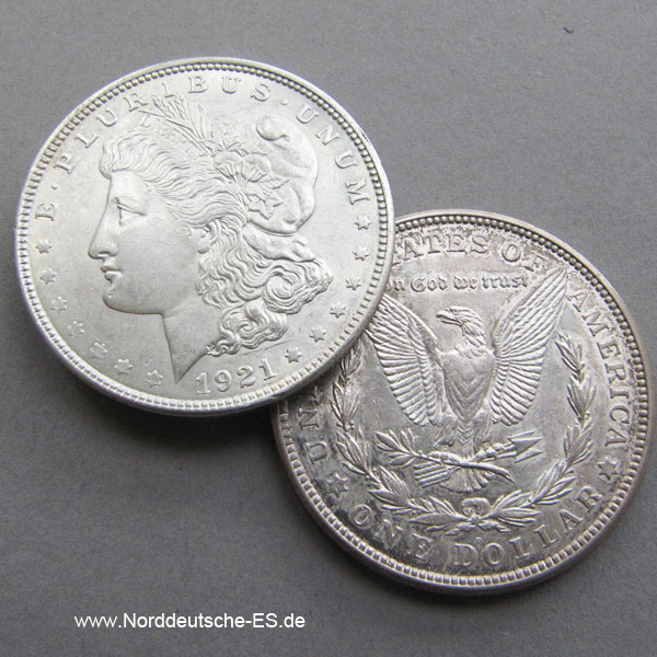 USA One Dollar 1921 Morgan Dollar Silbermünze