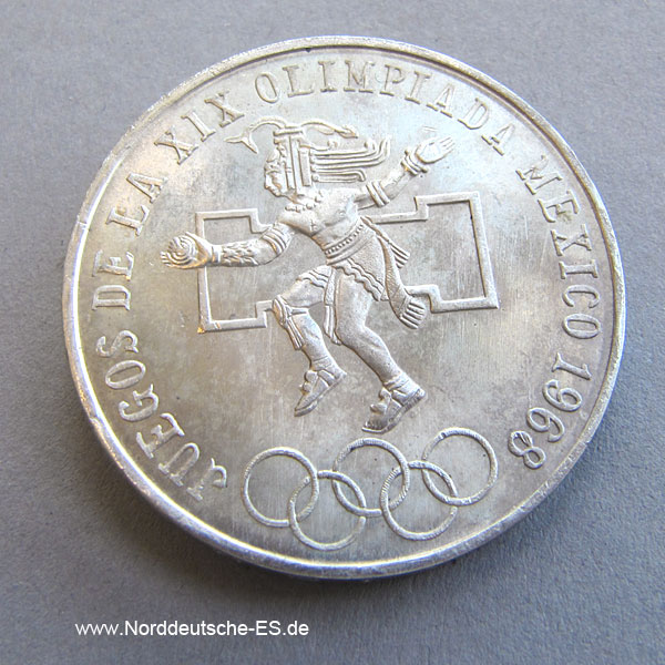 Mexico 1968 Silbermünze 25 Pesos Olympiade Juegos de la XIX