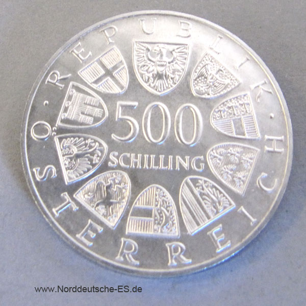 Österreich 500 Schilling Silber 1988 Papstbesuch Gedenkmünze matt