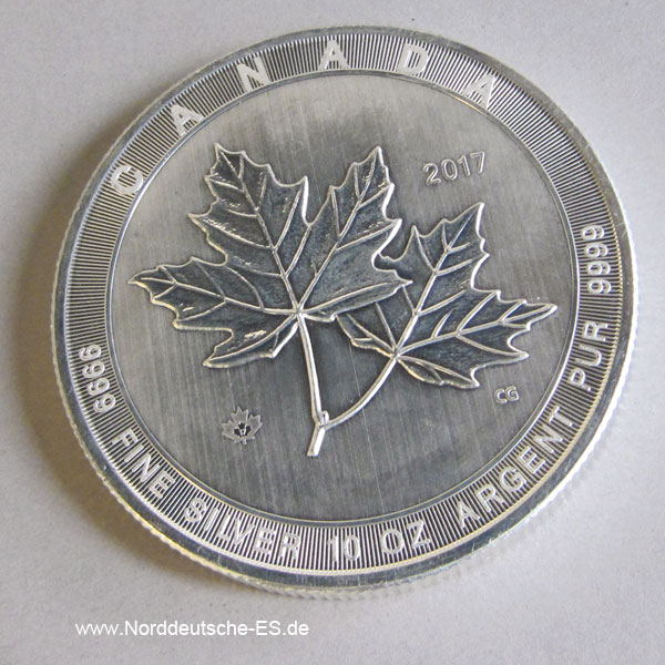 10 oz Canadian Maple Leaf Silber 2017