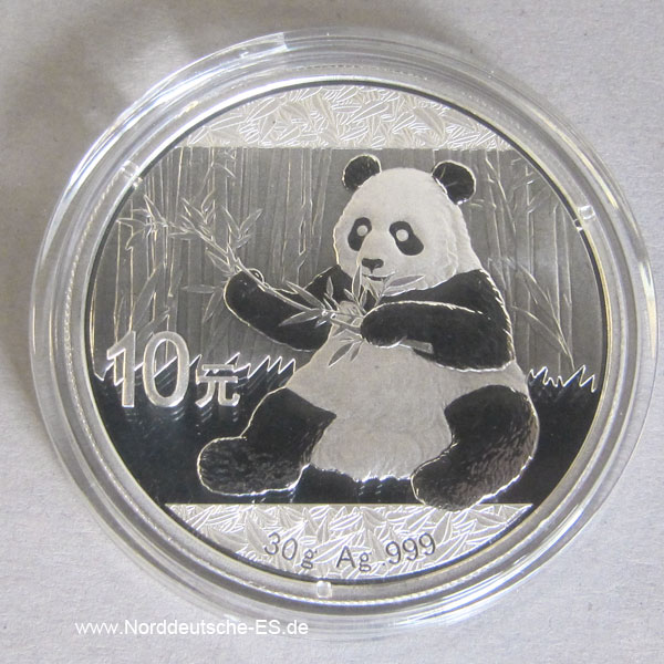 China Silber Panda 10 Yuan 30g Jahr 2017