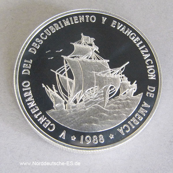 Dominikanische Republik 1 Peso 1 Oz Silber 1988