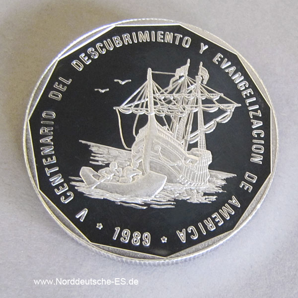 Dominikanische Republik 1 Peso Silber 1989