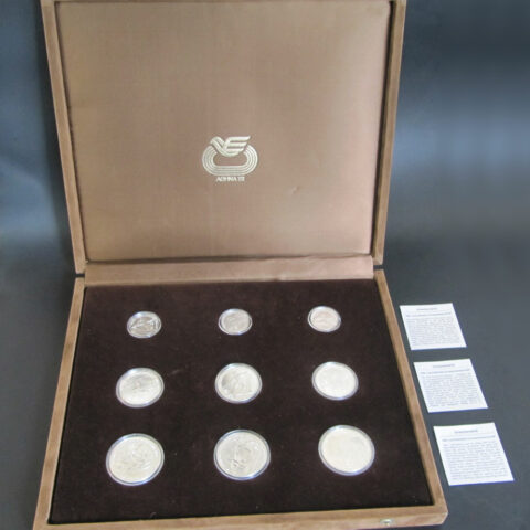 Griechenland 1982 Leichtathletik EM 3 x 100, 250, 500 Drachmen Silbermünzen Set