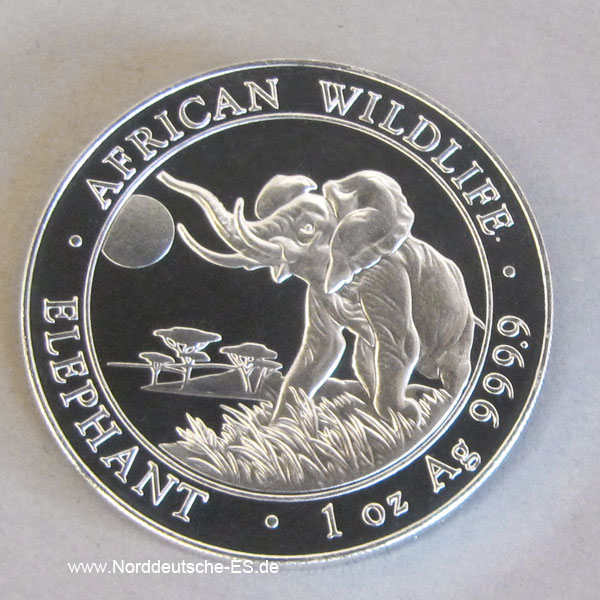 Somalia 1 Unze Silbermünze Elefant 2016