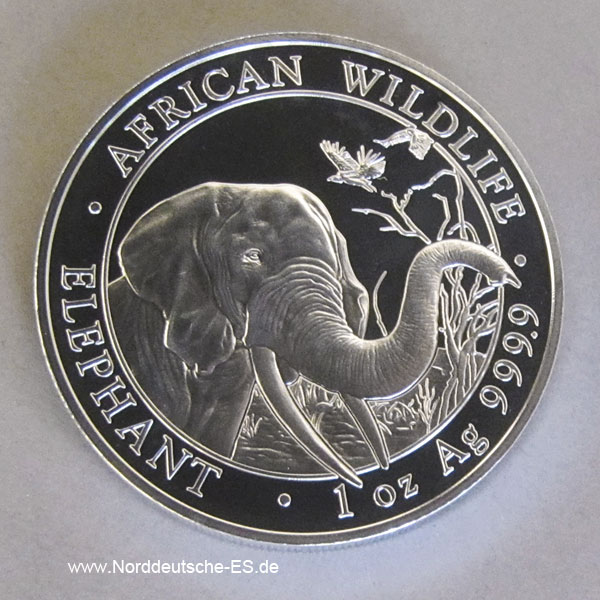 Somalia African Wildlife Elephant 1 oz Silber 2018