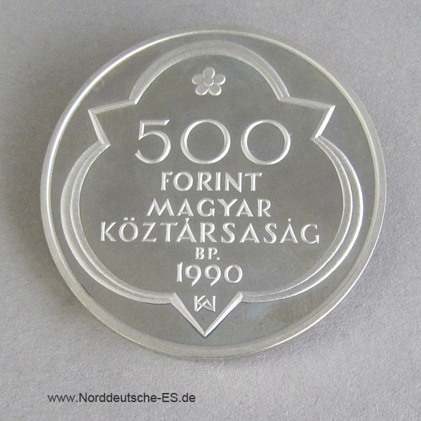 Ungarn 500 Forint 1990 Silber Mathias Corvinus