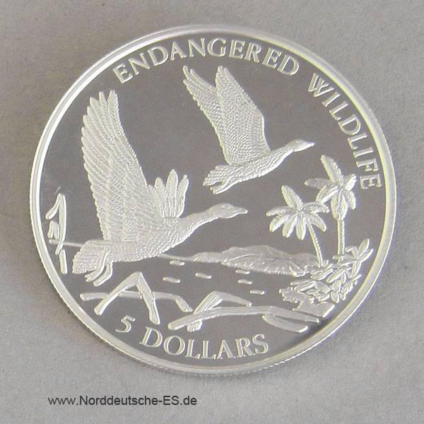 Bahamas 5 Dollars 1994 Endangered Wildlife Gänse