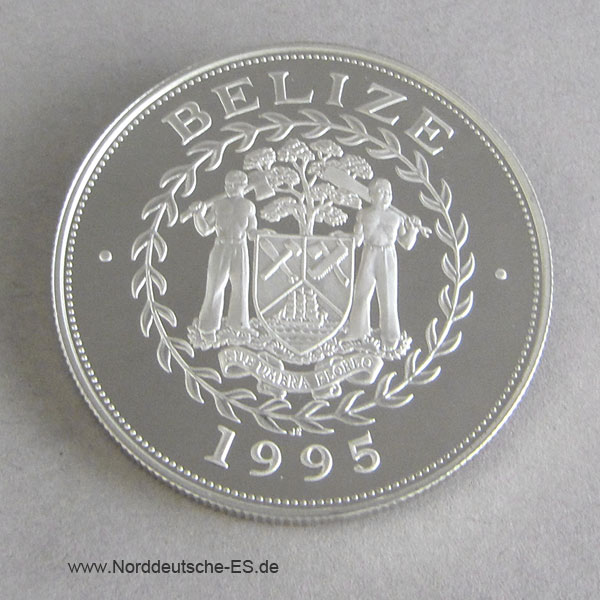 Belize 10 Dollars Silber 1995 Endangered Wildlife Brüllaffe