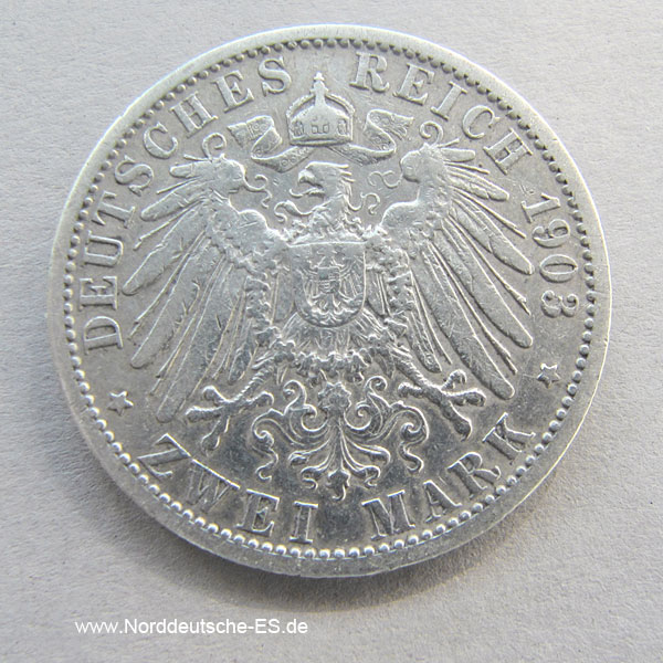 Deutsches Reich 2 Mark Silber Kaiser Wilhelm 1891-1912