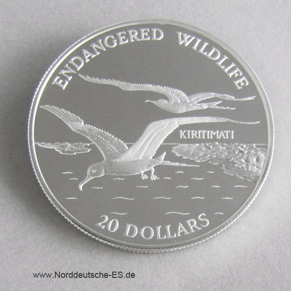 Kiribati Möwe 1992 Endangered Wildlife 20 Dollars Kirimati