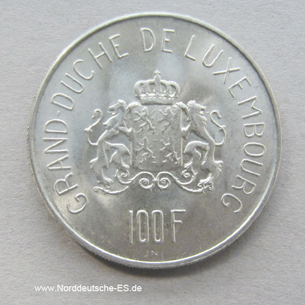 Luxemburg 100 Francs 1963 Charlotte 1919-1964 silber