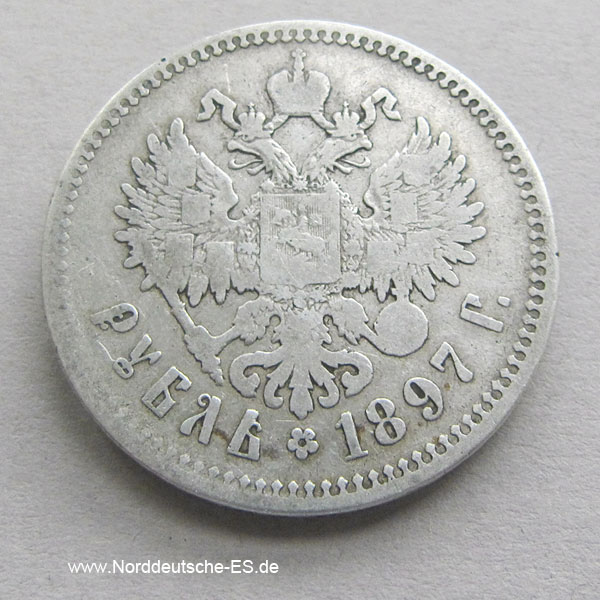 Russland 1 Rubel Silber 1897 Nikolaus II