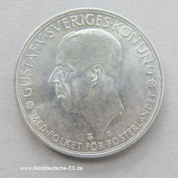 Schweden 5 Kronen Silber 1935 Gustav Sveriges