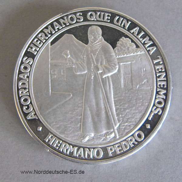 Guatemala Beatification Hermano Pedro Feinsilber 22 Junio 1980 Silver