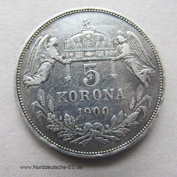 Österreich 5 Kronen Franz Joseph I Silber 1848-1916