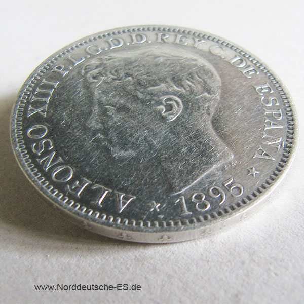 Puerto Rico 1 Peso 1895 PGV Alfonso XIII Silber