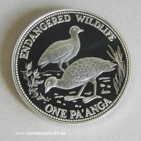 Tonga Silber 1991 Endangered Wildlife Vogel 1 Pa anga