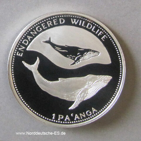 Tonga Silber 1994 Endangered Wildlife Buckelwal 1 Pa anga
