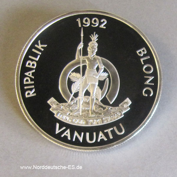 Vanuatu 50 Vatu Silber 1992 Endangered Wildlife Tauben