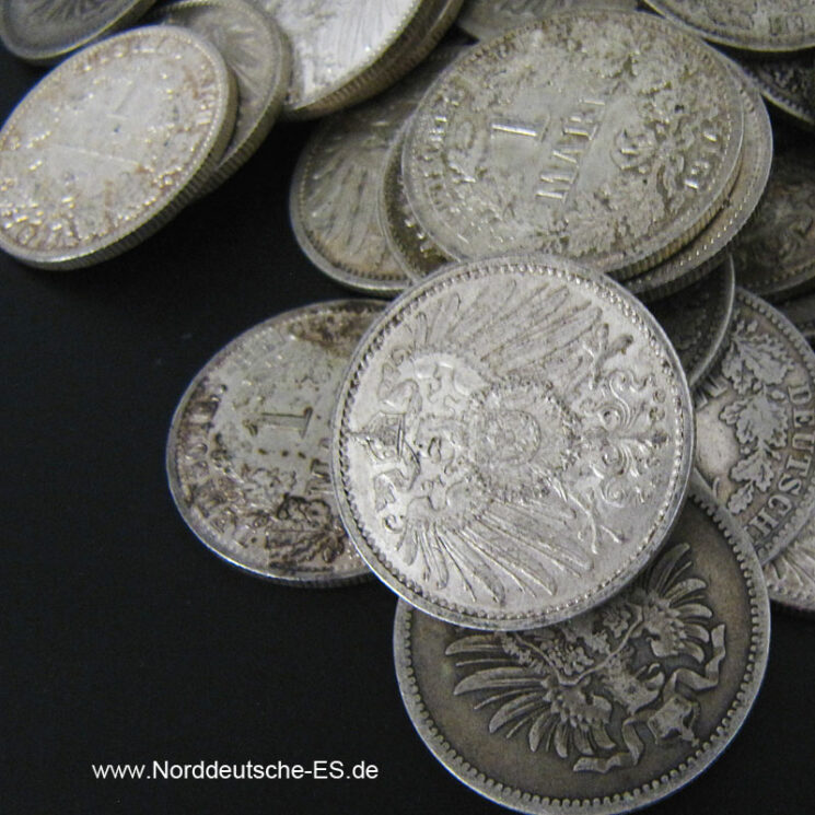 Deutsches Reich 1 Mark Silber 175 Stück von 1873-1916 unsortiert