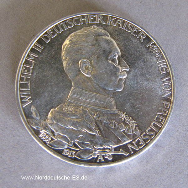 Deutsches Reich 3 Mark Wilhelm II Preussen 1913