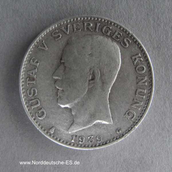 Schweden 1 Krone Gustaf V Silber 1908-1950