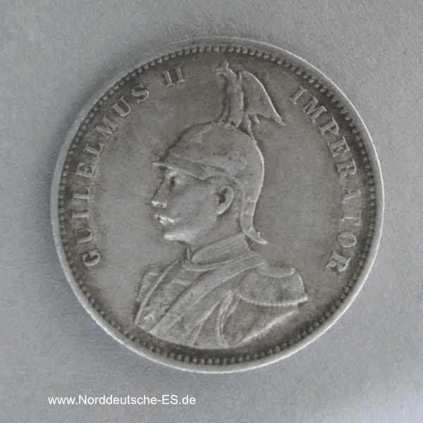 Deutsch Ostafrika 1 Rupie Silbermünze Wilhelm II 1904-1914