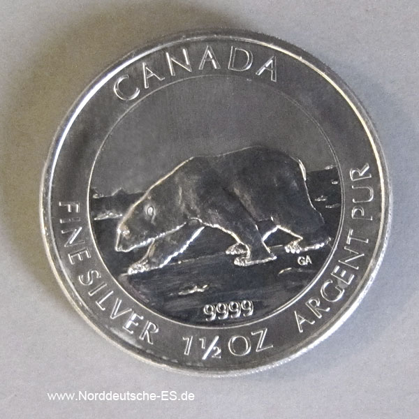 Kanada 8 Dollar 1_5 oz Eisbär Silber Polarbär 2013