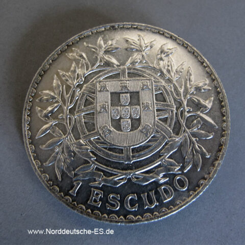 Portugal 1 Escudo 1915 Silbermünze