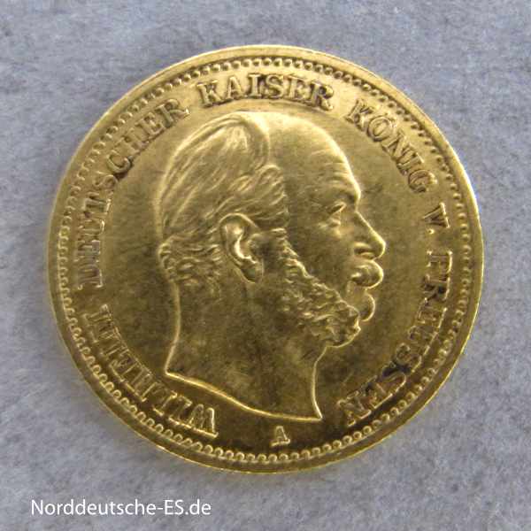 Deutsches Reich 5 Mark Gold Wilhelm I Preussen 1877-1878