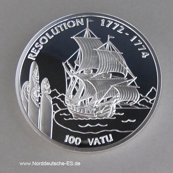 Vanuatu 5oz Silber 1996 Segelschiff 100 Vatu