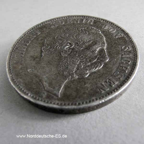 Deutsches Reich 5 Mark Silber Albert Sachsen 1889