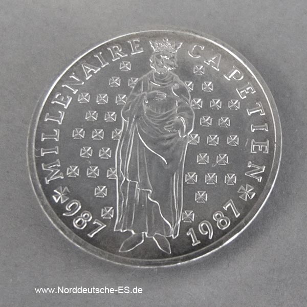 Frankreich 10 Francs Silber 1987 Hugo Capet