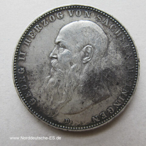 5 Mark Silber Georg II Sachsen Meiningen 1908